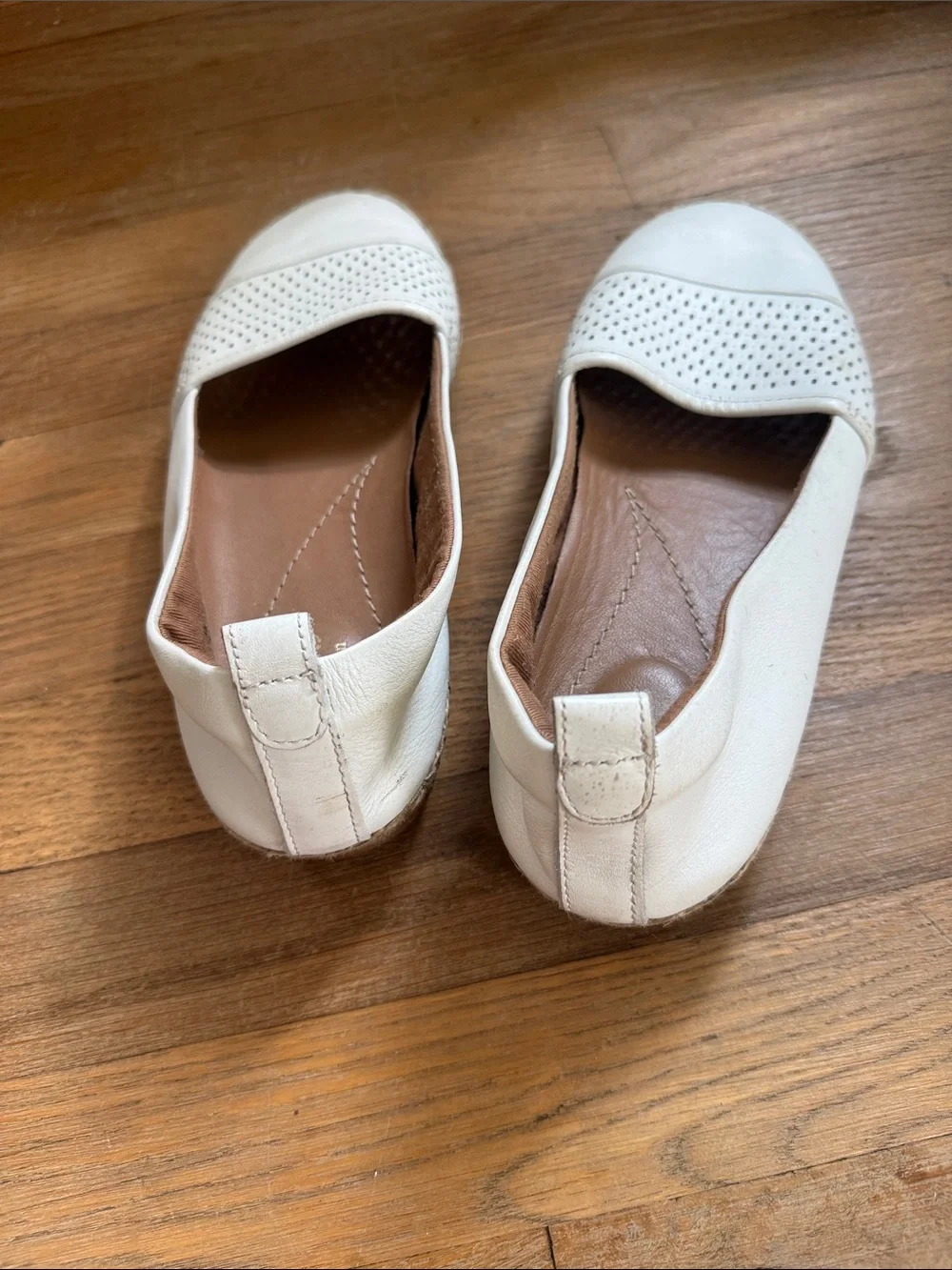 Clarks White Perforated Espadrille Flats